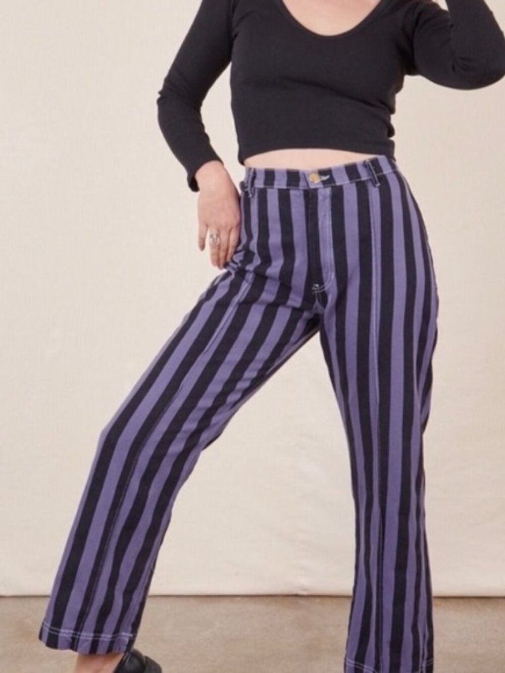 Big Bud Press- Western Pants - Purple and Black Stripe - Size M